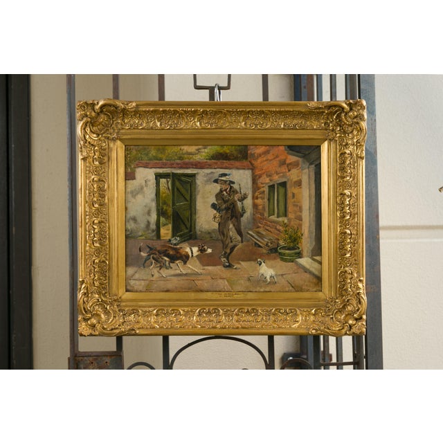 19th Century English 19th Century Genre Painting by Charles Hunt Jr, Entitled The Intruder For Sale - Image 5 of 12