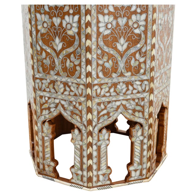 Vintage Handcrafted Andalusian Moorish-Marquetry Mother-Of-Pearl Tables - a Pair For Sale - Image 10 of 12