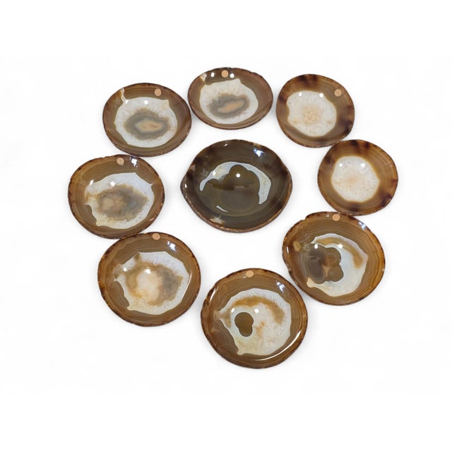 Stone Carved Agate Bowls, 1970s, Set of 9 For Sale - Image 7 of 13