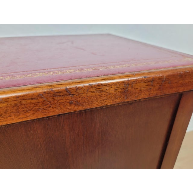 Mid-Century Bedside Table with Leather Top Lid, 1950 For Sale - Image 18 of 18