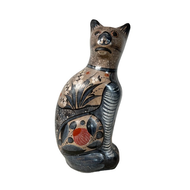1960s Pair of Tonala Cat Figurines For Sale - Image 4 of 10