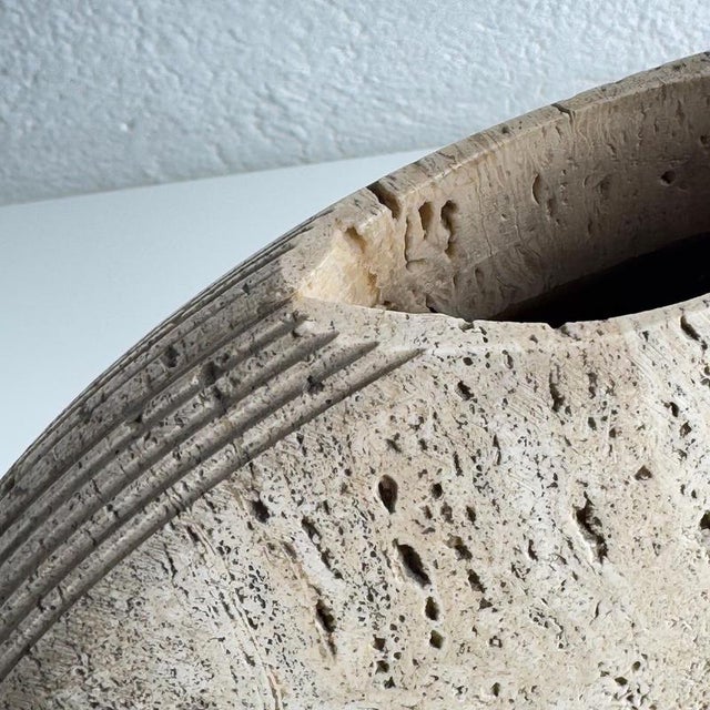 Italian Travertine Vase attributed to P. A. Giusti and Egidio Di Rosa for Up&Up, 1970s For Sale - Image 11 of 16