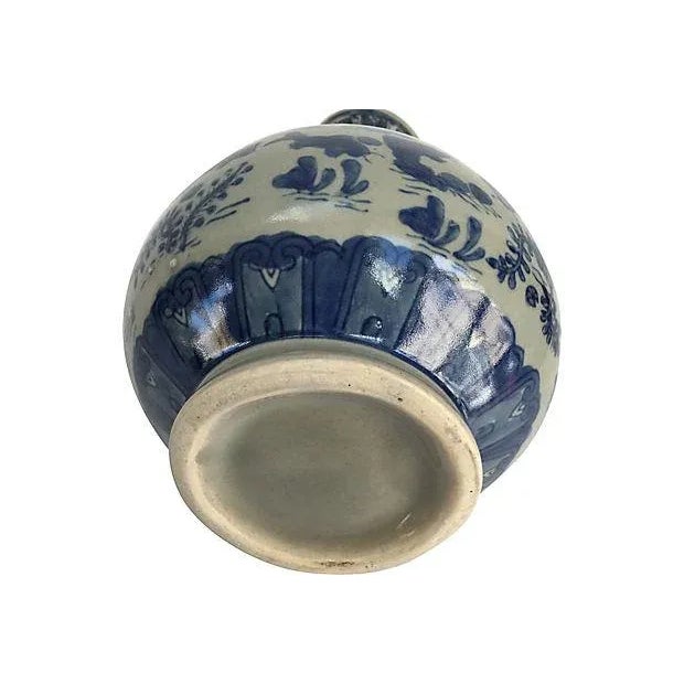 Mid 20th Century Vintage Chinese Hand Painted Celadon Koi Vase For Sale - Image 5 of 7