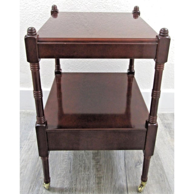 1980s 1980s Bombay Regency Style Cherry Finish Two Tier Side End Table For Sale - Image 5 of 13