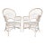 Vintage Coastal Rattan Fan Back Armchairs With Woven Seats, a Pair For Sale