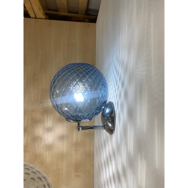 Contemporary "Ballotton" Blue Murano Glass Wall Sconce For Sale - Image 11 of 12