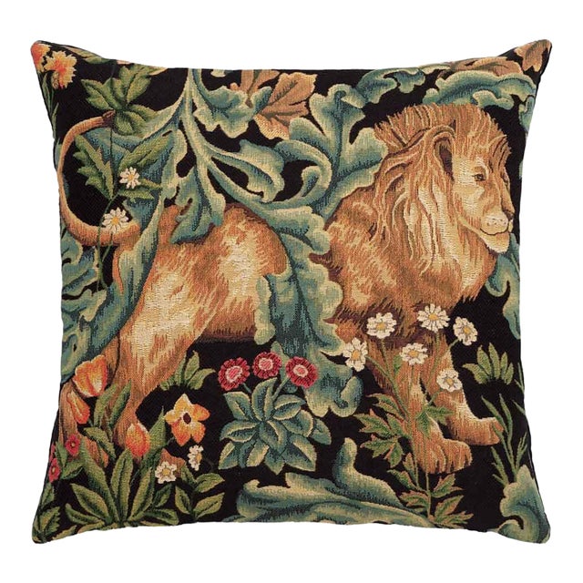 Forest Lion Regular Cushion With Feather Filler - 46x46cm (18"x18") For Sale