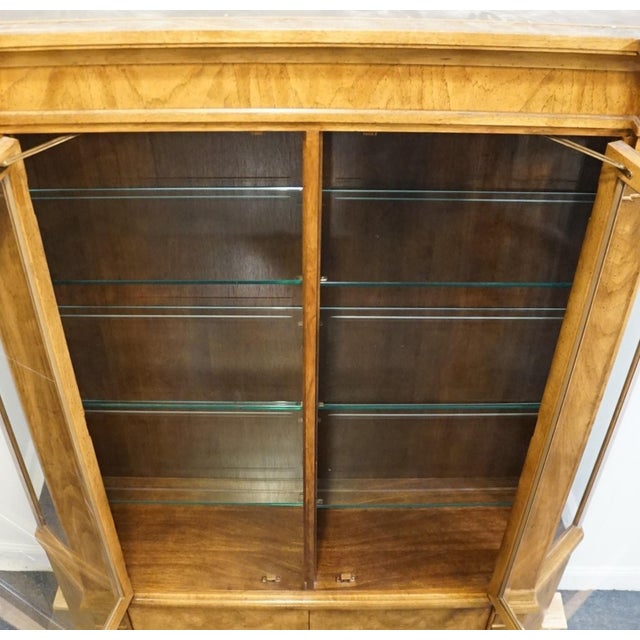 Century Furniture Italian Neoclassical Tuscan Style Burled Walnut 62" Lighted Display China Cabinet For Sale In Kansas City - Image 6 of 12