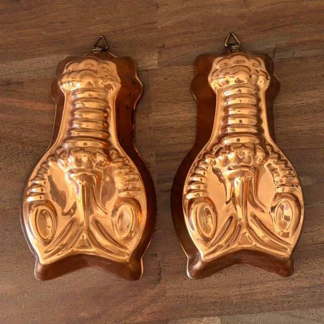 1970s Small Copper Lobster Jello Mold Pair For Sale - Image 11 of 11