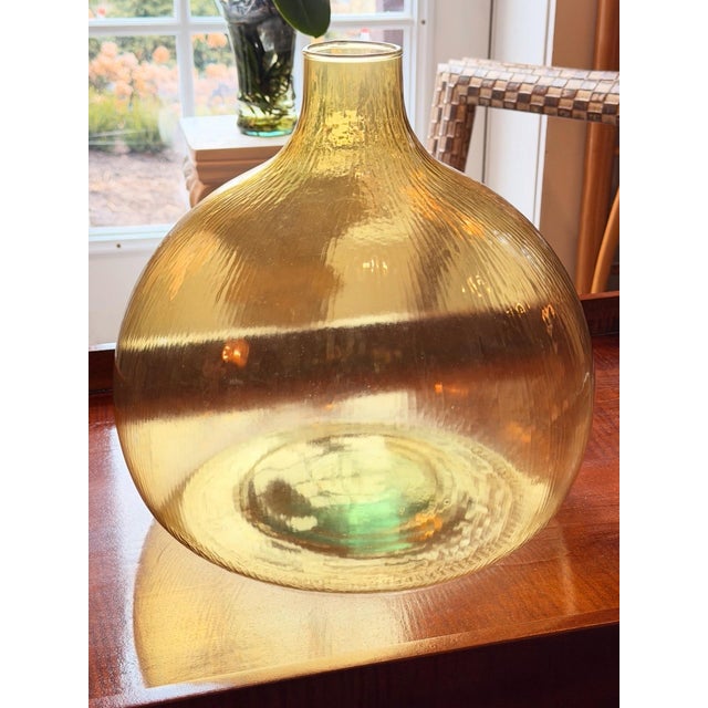 Mid-Century Modern Mid Century Yellow Glass Bottle/Vase For Sale - Image 3 of 4