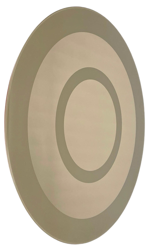 Round Bicolor Wall Mirror by Giuseppe Raimondi for Cristal Art, Italy, 1970s