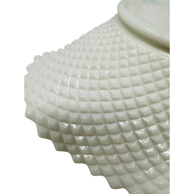 White 12” Vintage Westmoreland English Hobnail Milk Glass Oval Centerpiece Bowl For Sale - Image 8 of 10