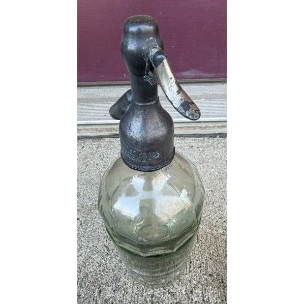 1920s French Glass Seltzer Bottle For Sale - Image 4 of 5