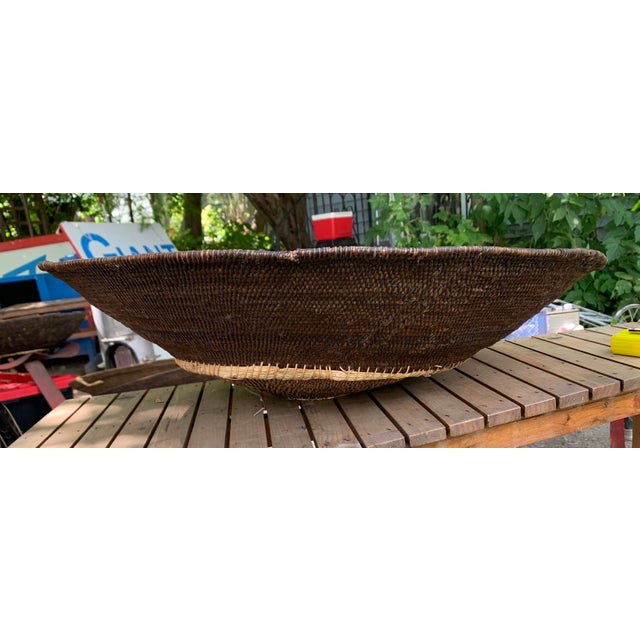 Set of 4 Large Vintage Zambian Makenge Tree Root Baskets - 23" to 24" For Sale - Image 9 of 12