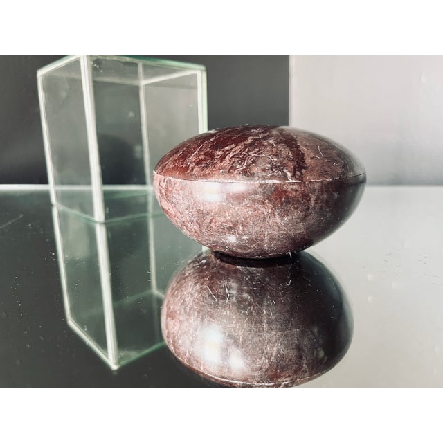 Mid-Century, Traditional Style Jasper Carved Stone Box For Sale - Image 9 of 10