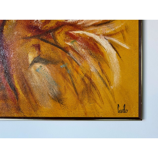 1970s 1970's Carlo of Hollywood Mid-Century Expressionist Abstract Painting For Sale - Image 5 of 11