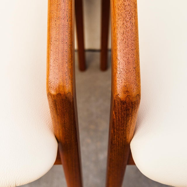 Wood Restored 1970s Danish Modern Henning Kjaernulf Dining Chairs in Teak and Leather For Sale - Image 7 of 13