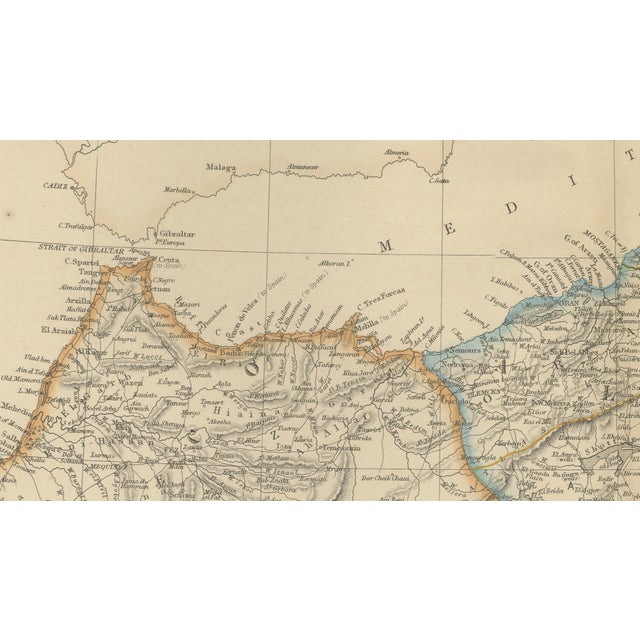 Antique North Africa Map, 1860s For Sale - Image 6 of 11