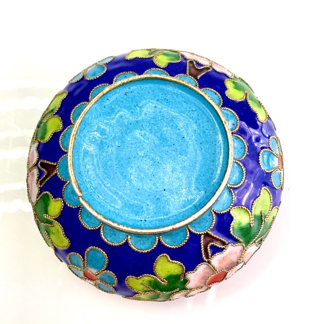 Vintage Chinoiserie Enamel Cloisonne Ashtray For Sale In Miami - Image 6 of 12