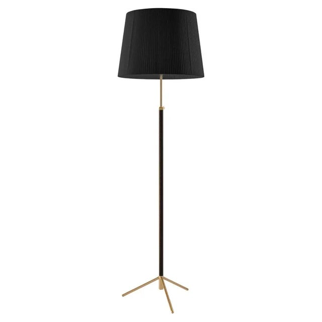Black Black and Brass Pie De Salón G1 Floor Lamp by Jaume Sans For Sale - Image 8 of 8