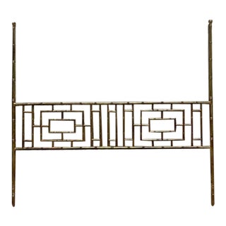 Vintage Boho Gilt Metal King Headboard For Sale