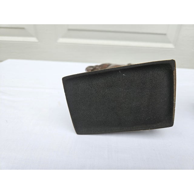 Vintage Bronze Rearing Horse Sculptures or Bookends For Sale - Image 15 of 15