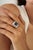 3.63ct Emerald-Cut Blue Sapphire Diamond Victorian Ring in 18k White Gold Size 6.5 For Sale - Image 13 of 18