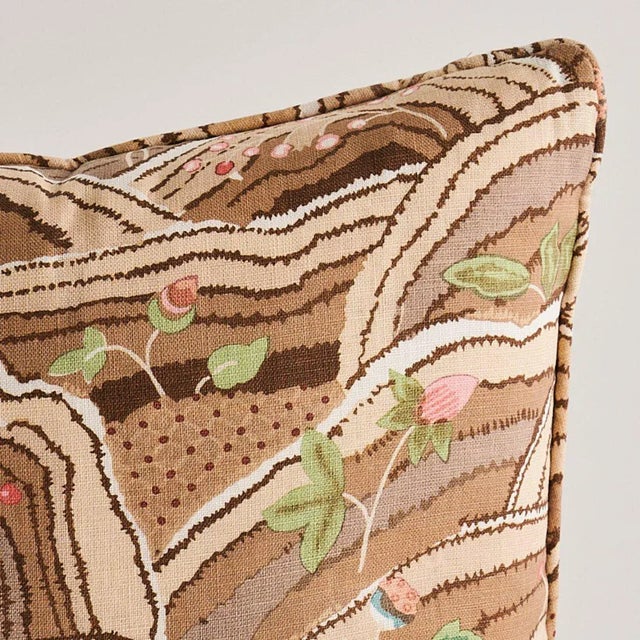 Abstract Schumacher Rolling Hills 18" Pillow in Mocha For Sale - Image 3 of 4