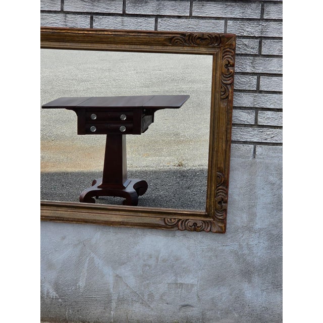 Mid Twenty Century Heavily Carved Wall Fireplace Mirror. For Sale - Image 4 of 10