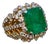 Natural 4.2 Ct Emerald Cut Emerald & Diamond Ring 18 Karat Yellow Gold For Sale
