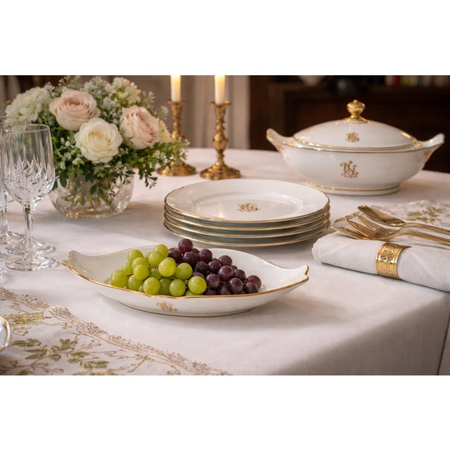 Monogrammed N Serving Dishes from Sevres Porcelain, Set of 2 For Sale - Image 5 of 7