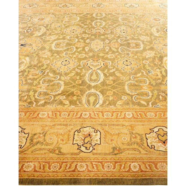 Solo Rugs Eclectic, One-of-a-Kind Hand-Knotted Area Rug in Green, 9' 1" x 12' 2" For Sale - Image 4 of 8