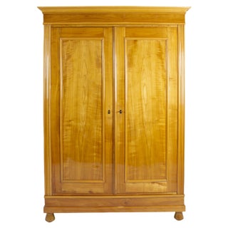 German Art Nouveau Cherrywood Wardrobe For Sale