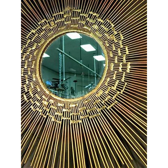 Metal Brutalist Sunburst Mirror Wall Sculpture For Sale - Image 7 of 8