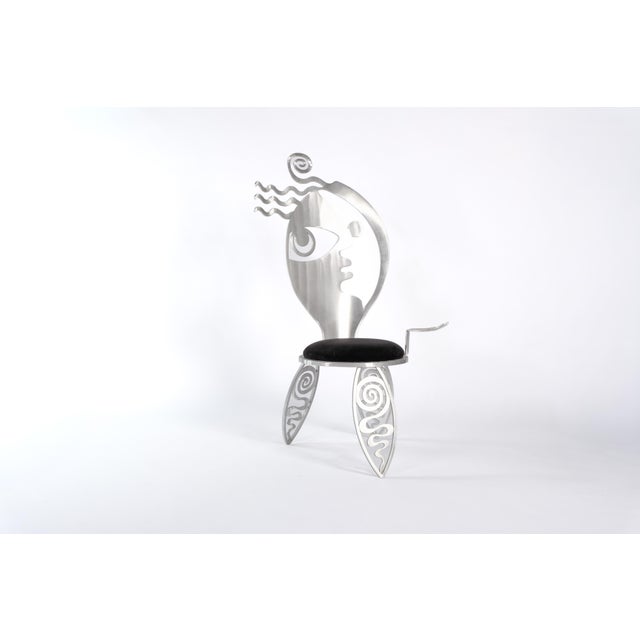 Silver Cubist Girl Aluminum Chair by Christopher Royal for Rockledge Design Studio For Sale - Image 8 of 11