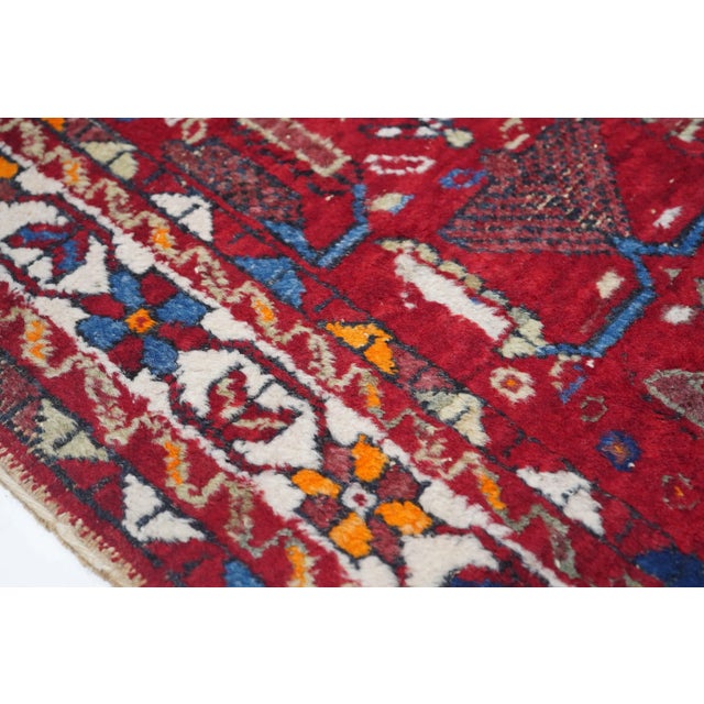 Early 20th Century Antique Red Patterned Afshar Rug 5' X 6'5'' For Sale - Image 5 of 9