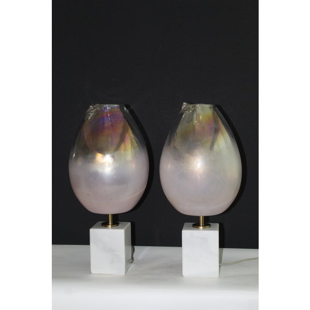 Mid-Century Modern Mid 20th Century Pair of Barovier -Toso Influence Lamps For Sale - Image 3 of 11