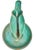 Antique Handmade Teal Green Moroccan Judaical Ceramic Oil Lamp For Sale - Image 4 of 6
