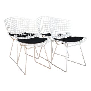 Bertoia Side Chairs with Cushion by Harry Bertoia for Knoll International, Set of 4 For Sale