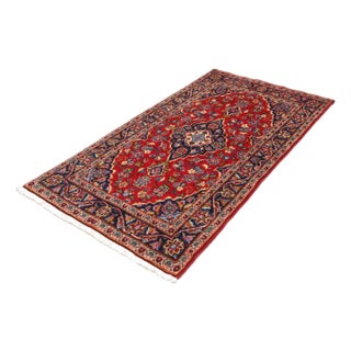 Kashan Rug in Hand-Knotted Wool For Sale
