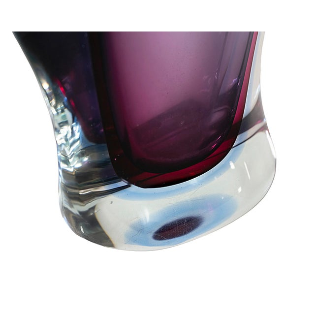Mid-Century Italian Handmade Sommerso Murano Glass Vase, 1970s For Sale - Image 7 of 9