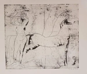 Fondale - Original Etching by Marino Marini - 1969 1969