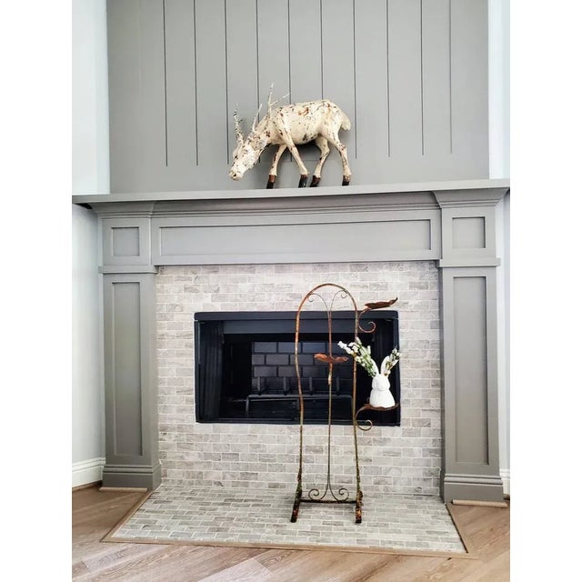 French Art Nouveau Period Sculptural Patinated Wrought Iron Floor Standing Candle Stand Tiered Holder For Sale - Image 9 of 11