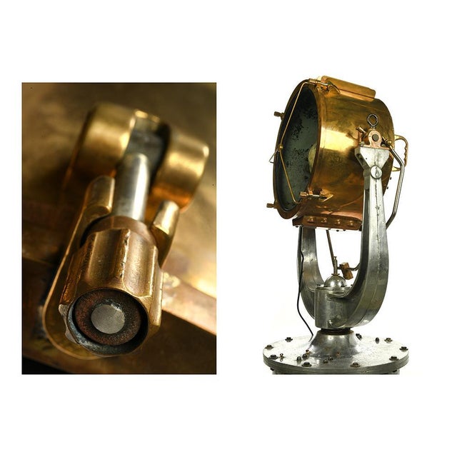 Vintage Iron and Brass Boat Projector For Sale - Image 5 of 9