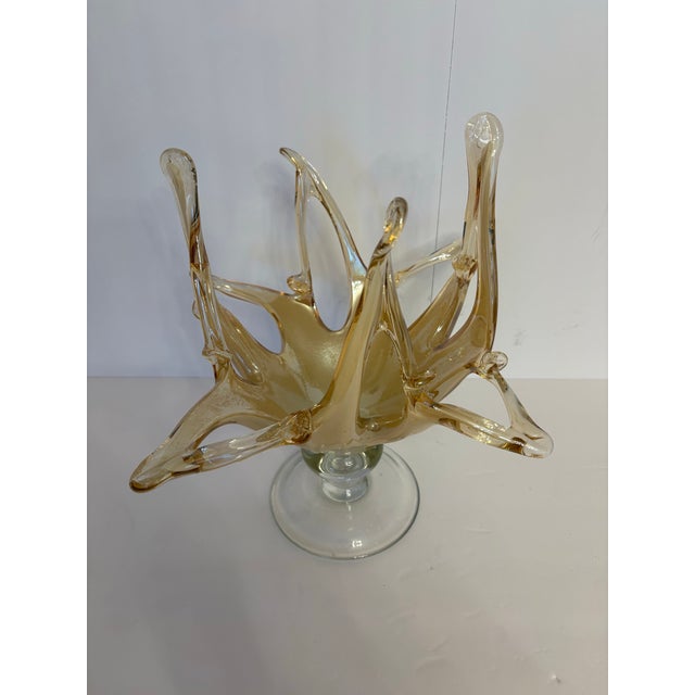 1960s Vintage Murano Style Art Glass Centerpiece Bowl For Sale - Image 5 of 5