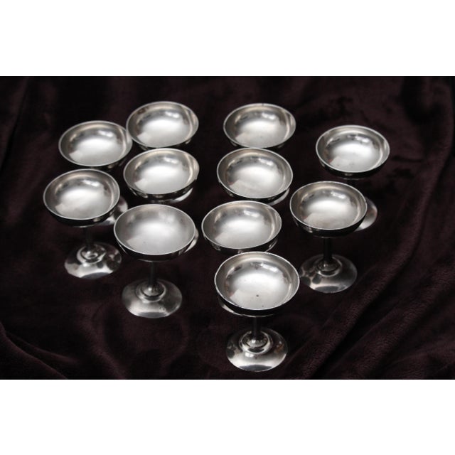 Silver Ice Cream Bowls, 1970s, Set of 11 For Sale - Image 16 of 18