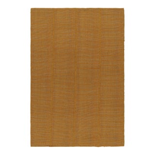 Rug & Kilim’s Modern Kilim Rug With Textural Stripes in Gold and Orange Tones For Sale