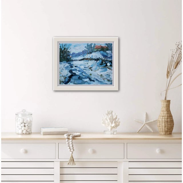 Winter Along the Creek, Contemporary Landscape Oil Painting For Sale - Image 4 of 8