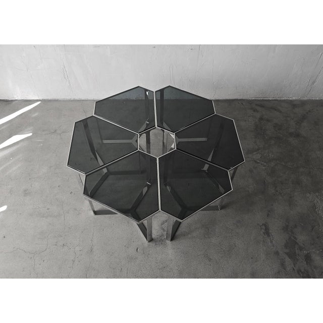 Donghia Kravet Forma Table in Polished Chrome and Smoked Glass - 6 Available For Sale - Image 11 of 16