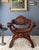 Spanish Colonial Savonarola Chair With Carved Lion Heads and Tooled Leather For Sale - Image 4 of 18